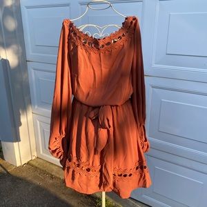 Rust orange dress